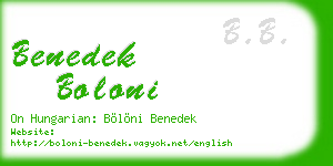 benedek boloni business card
