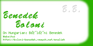 benedek boloni business card